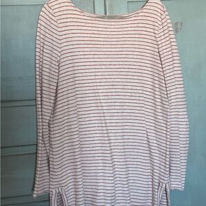 J. Jill Orange and Cream‎ Striped Tunic Top